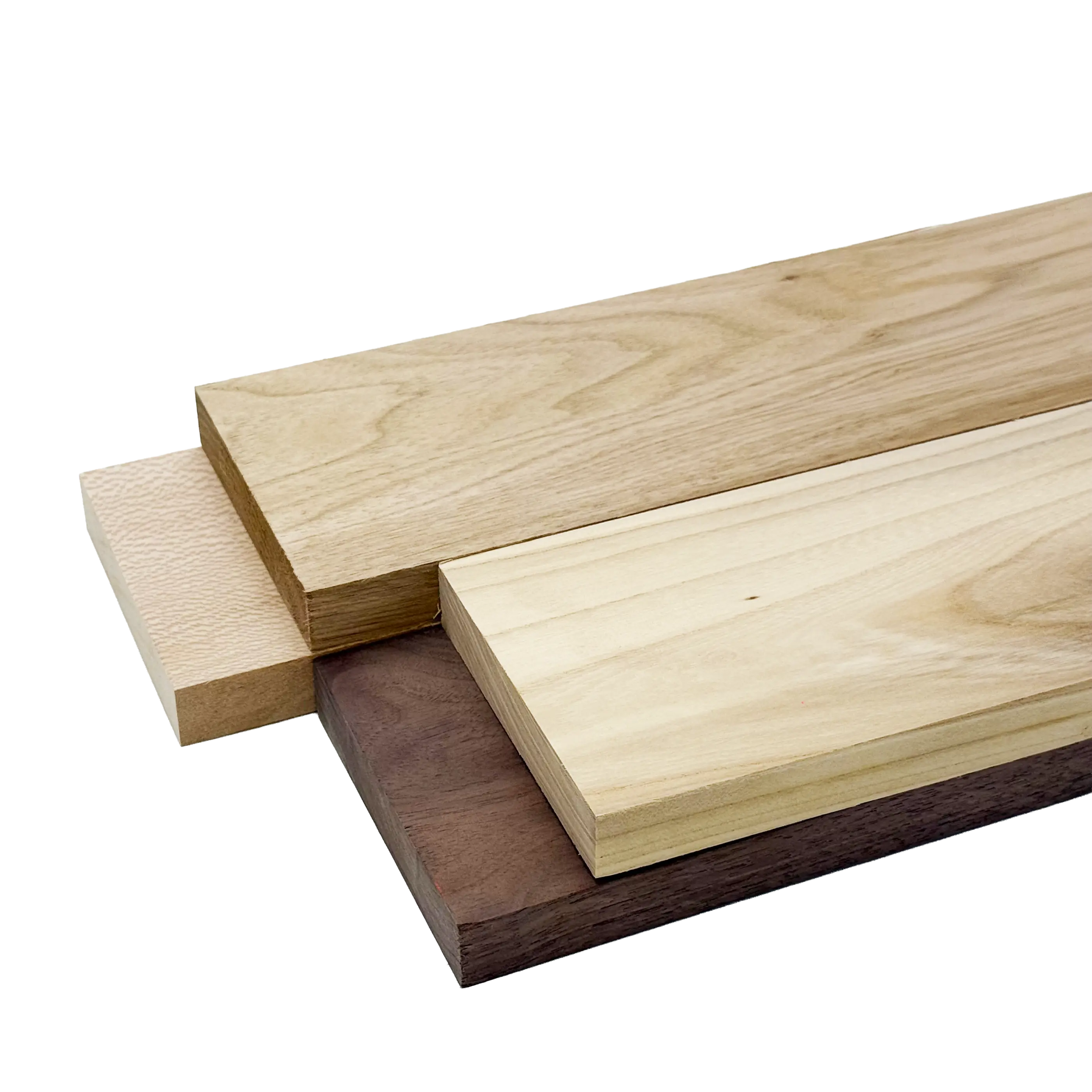 Domestic Exotic Variety Pack - Butternut, Walnut, Grey Elm, Quarter Sawn Sycamore - 3/4" x 4" (4 Pcs)