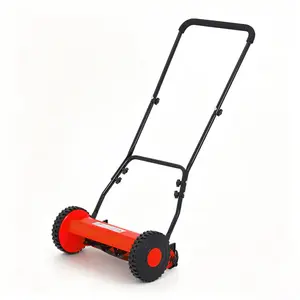[NEW PRODUCT - FLASH SALE] Garvee Manual Reel Lawn Mower, 5-Blade Push Mower with Adjustable Cutting Height, Lightweight & Quiet, Eco-Friendly Grass Cutter for Small Yards, Red