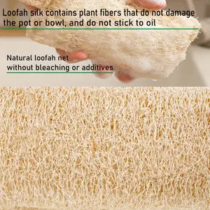 Department Store Tools 6-piece Set Of Natural Loofah Sponge - Biodegradable Dishwashing Brush, Scratch Resistant Kitchen Cleaning Dish, Grease And Stain Remover, Very Friendly For Bathing Exfoliating Rubber Square*6Pcs