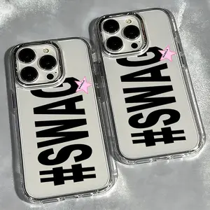 Phone Case: Creative SWAG Letter Design Phone Case for iPhone 17 16e 16 15 14 13 12 11 Pro Max Air X XR XSMAX 8 7 Plus Transparent Soft TPU Back Case