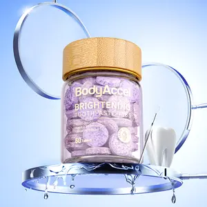 【BodyAccel】Toothpaste Tablets  Fluoride Free, Plastic Free, Eco & Travel Friendly -Teeth Deep Cleaning