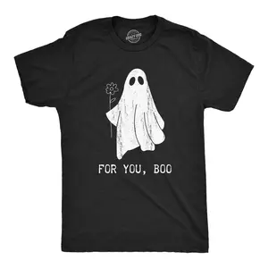 Mens for You Boo T Shirt Funny Halloween Bedsheet Ghost Flower Joke Tee for Guys Mens Funny T Shirts Cool Vintage Fashion T-Shirt Gift Classic Menswear Halloween Apparel for Men Funny Sarcastic Short Sleeve Black -