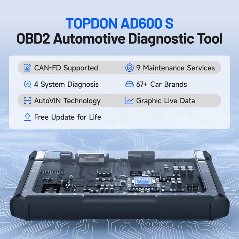 OBD2 Scanner TOPDON AD600S Scan Tool Code Reader Diagnostics Scanner ABS/SRS Car Automotive Vehicle