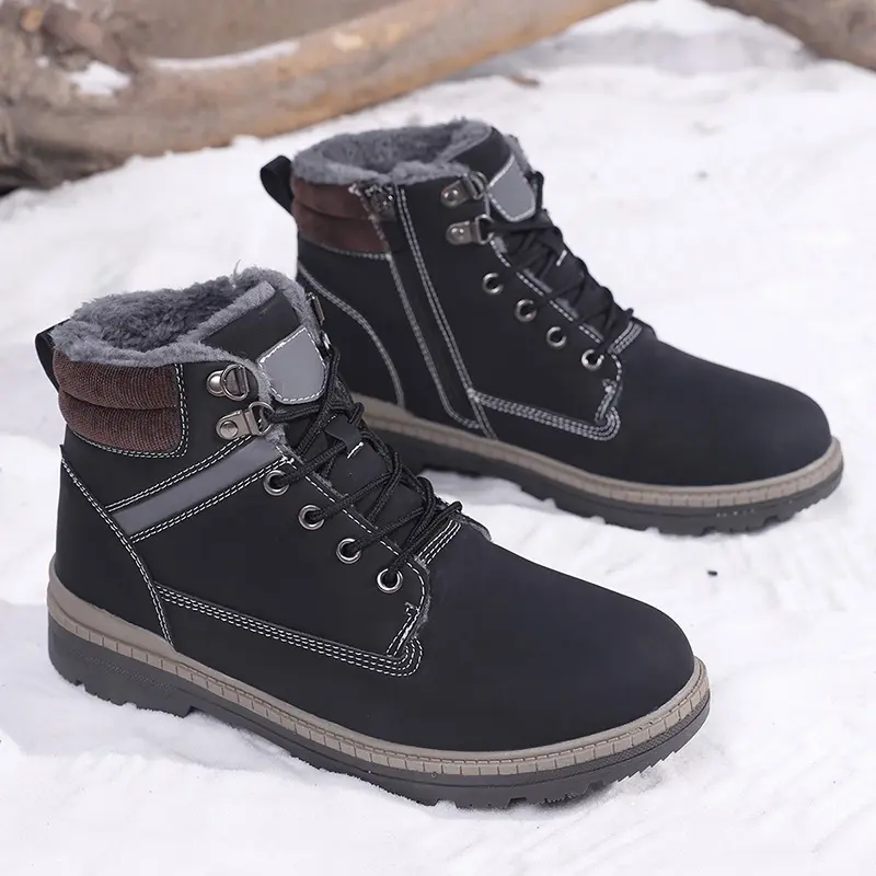 Men’s boots — snow boots for autumn/winter, waterproof leather work boots, casual outdoor hiking boots