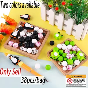 3D Penguin & Frog Beads Set, 38pcs/set DIY Beading Kit, DIY Jewelry Making Supplies for Bracelet Necklace Earrings, DIY Accessories