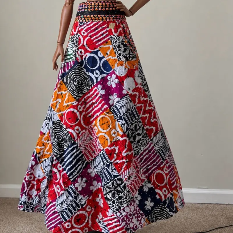 Beaded stoned wrapping skirt