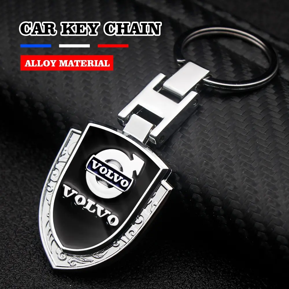 Volvo Car Shield Keychain, Durable Anti-Loss Key Ring, Simple Design, Suitable for All Volvo Models, Automotive Key Decoration Accessory