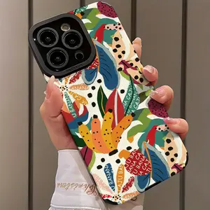 Abstract Tropical Fruit Patchwork Design Shockproof Protective Ultra-Thin Case Cover for iPhone 17/16/15/14/13/12/11/plus/pro Max, Dust-Proof and Beautiful Gift