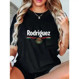 100% Cotton Unisex Mexico Flag T Shirt Spanish Birthday Gift Name Rodriguez T-Shirt lemon demon white tee