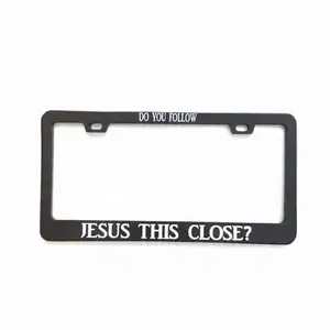 Do You Follow Jesus This Close Stainless Steel Black License Plate Frame for Car Truck SUV - Funny Christian Gift Auto Accessory