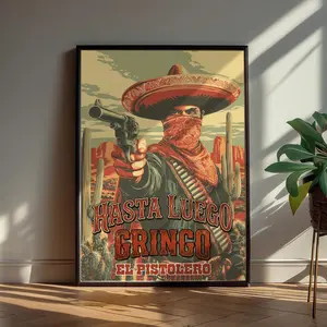 Desert Outlaw Art Print, Classic Western Gunslinger Poster, Retro Cowboy Decor, Sophisticated Aesthetic Room Art, Unframed Print Only