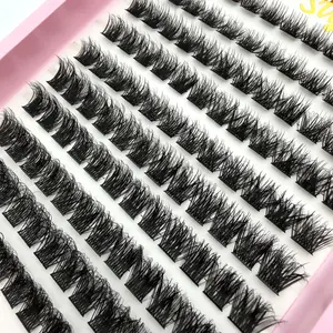 120Pcs Lash Clusters D Curl Wispy Natural DIY Eyelash Extension Volume Individual Lashes for Daily Party Makeup Beauty Tool