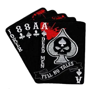 Ace of Spade Dead Mans Hand Skull Spade Dead Men Tell No Patch (Iron On sew on-DP-5)