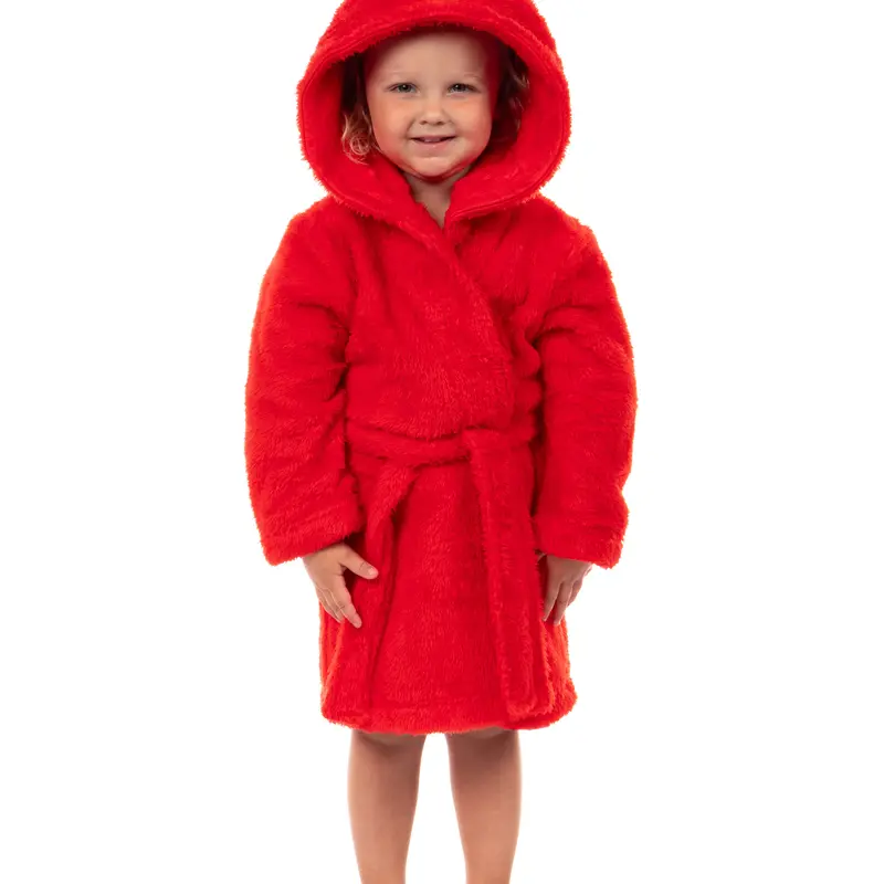 Sesame Street Toddler Robe Elmo Plush Faux Fur Hooded Bathrobe