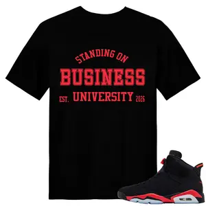 Unisex T-shirt To Match Sneakers Jordan 6 Reverse Infrared - Standing-On-Business-University. 100% Cotton for Casual Wear. Comfortable Summer Unisex T-Shirt to match Jordan Sneaker. Streetwear Style. urban outfitters
