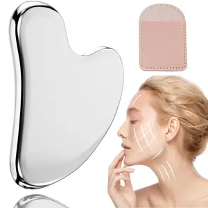 Heart Shaped Gua Sha Massager, Stainless Steel Face Lifting Massage Scraper, Beauty & Personal Care Tool for Women