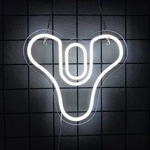 Glowing Destiny Traveler Emblem Neon Light, Game LED Art - USB Operated Wall Sign for Destiny 2 Fans, Gamer Gift & Gaming Room Decor