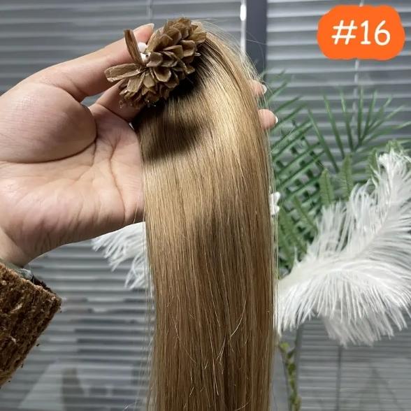 Capsule K Tip V Tip Fusion Keratin Human Hair Extensions, Brazilian Nail Hair 50pcs 30g 12-28 Inch, Silky Straight Natural Remy Hair, Invisible Pre-Bonded No Tangle No Shedding, Thick Soft Long-Lasting for Women Daily Party Salon Use