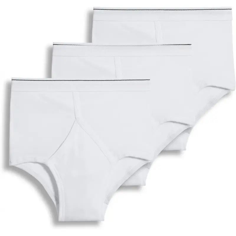 Men's Cotton Briefs - Menswear, Classic Full Rise, Plain Fabric, Sweat-Wicking, Pack of 3, Comfortable Quality Underwear