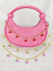 Women Shoulder Crossbody Bag Underarm Cherry Bag Purse Chain Charm Bag Cherry Chain Decorative Accessories Cherry Bag Chain Charms Purse Extender Chain Decorative Bag Chain Strap Charm, Adjustable Bag Strap for Handbag