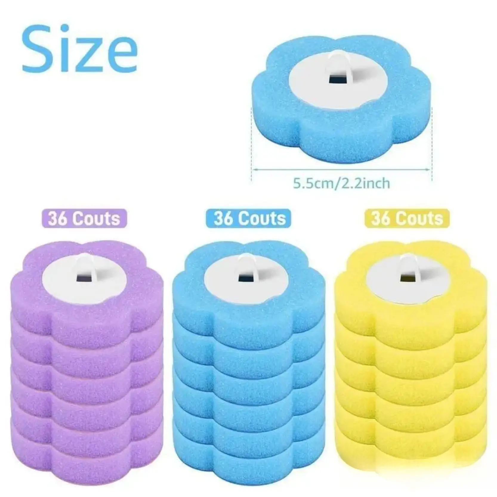 36 Count Disposable Toilet Wand Refill Sponge Heads, 3-Layer Replaceable Bathroom Cleaning Kit, Available In 6 Pack & 12 Pack Options, Household Cleaning Essentials, Brushes Not Included