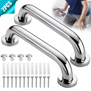 12 Inch Stainless Steel Chrome Shower Grab Bar Bathroom Balance Bar, Safety Hand Rail Support, Handicap Elderly Injury Senior Bath Assist Handle