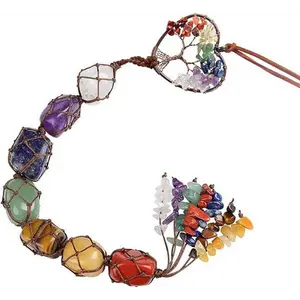 Handmade Crystal  Hanging Ornaments Clear Crystal  Amethyst Lapis Lazuli Green Aventurine Tiger Eye