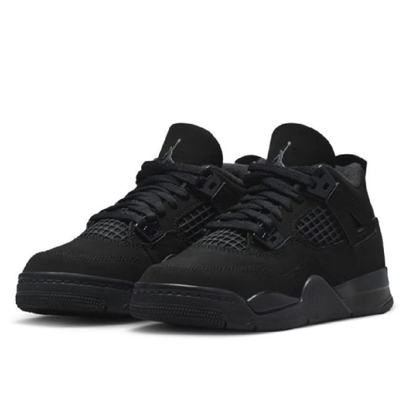 Little Kid's Jordan 4 Retro OG "Black Cat" Black/Black-LT Graphite (IB4388 010)