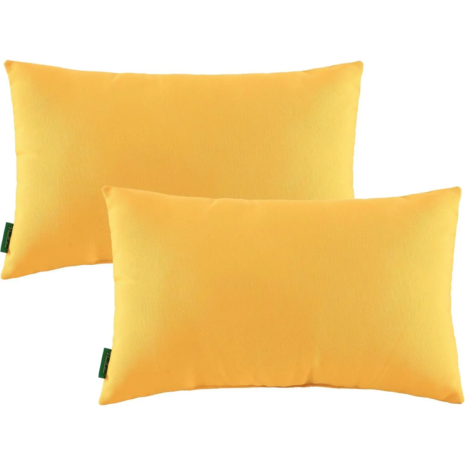 Waterproof Indoor Outdoor Lumbar Pillows Set of 2, 12×20 Inch Yellow Waterproof Pillows for Patio Furniture