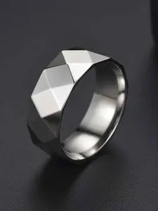 Matching Punk Geometric Rhombus Stainless Steel Ring, Hip Hop 2024 Trendy Promise Ring, Fashion Jewelry Accessories for Daily Wear