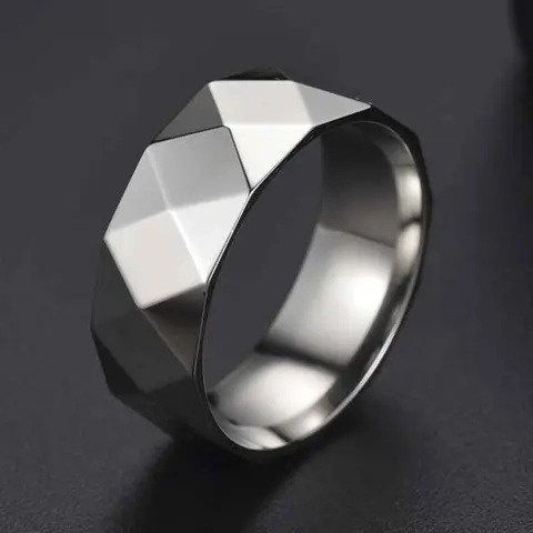 Matching Punk Geometric Rhombus Stainless Steel Stackable Ring, Hip Hop 2024 Trendy Vintage Promise Ring, Fashion Jewelry Accessories for Daily Wear, Punk Style Ring, Geometric Rings, Stackable Finger Rings