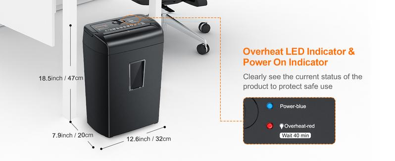 Bonsaii 8-Sheet Micro-Cut Paper Shredder, 5-Minute Runtime, 5.5-Gallon Capacity with Transparent Window, Shreds Credit Cards,Staples,and Clips C209-E