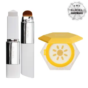 ELROEL Blanc Cover Cream Stick V Color-Changing Foundation (203 Medium) + Pang Pang Sun Cushion Plus SPF50+ PA++++ (0.53 oz)