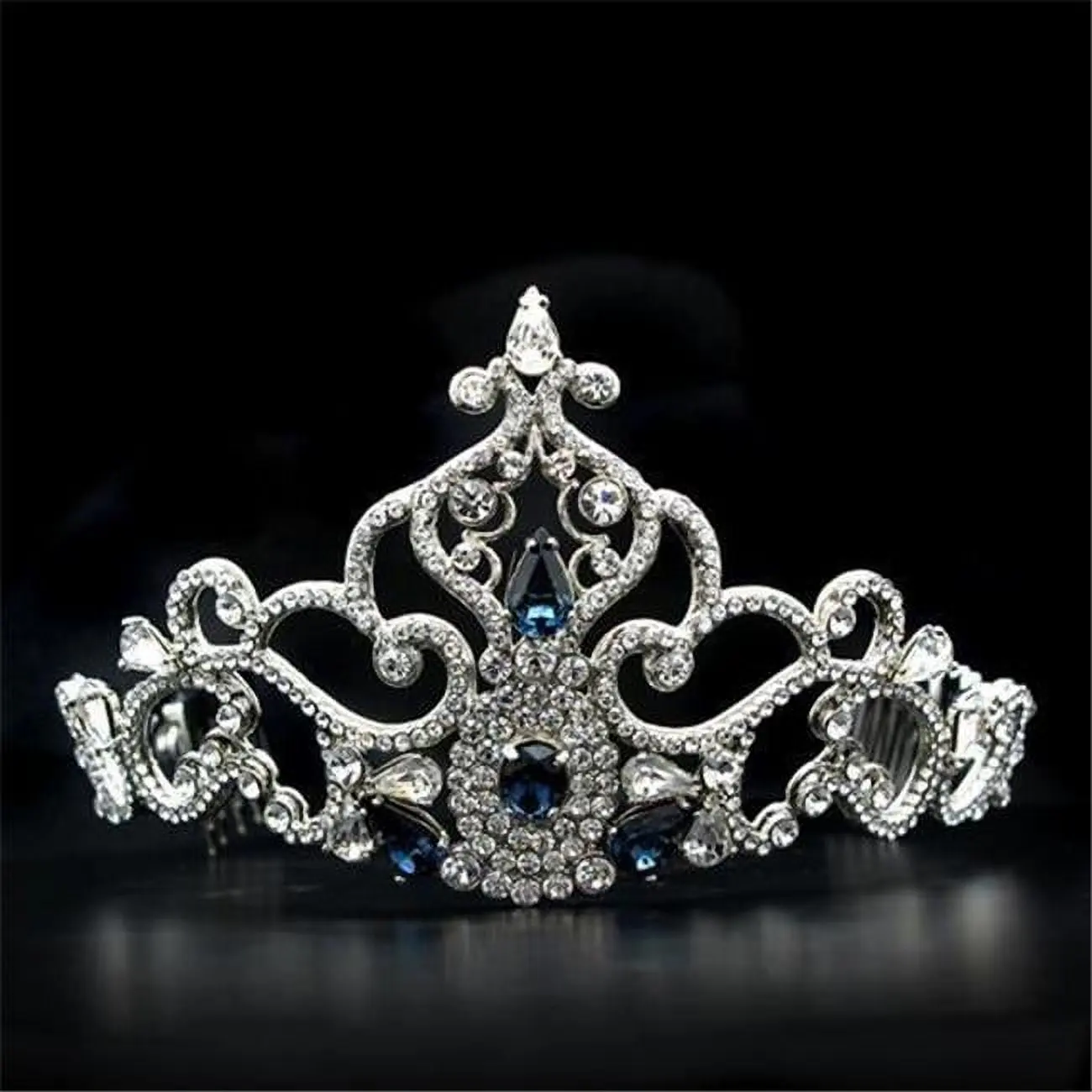 212 MAIN Women's Rhinestone Hairclip - Imitation Rhodium Brass Base, Crown Tiara Shape, Top-Grade Crystal Fashion Jewelry for Men's Special Occasion Costumes & Accessories