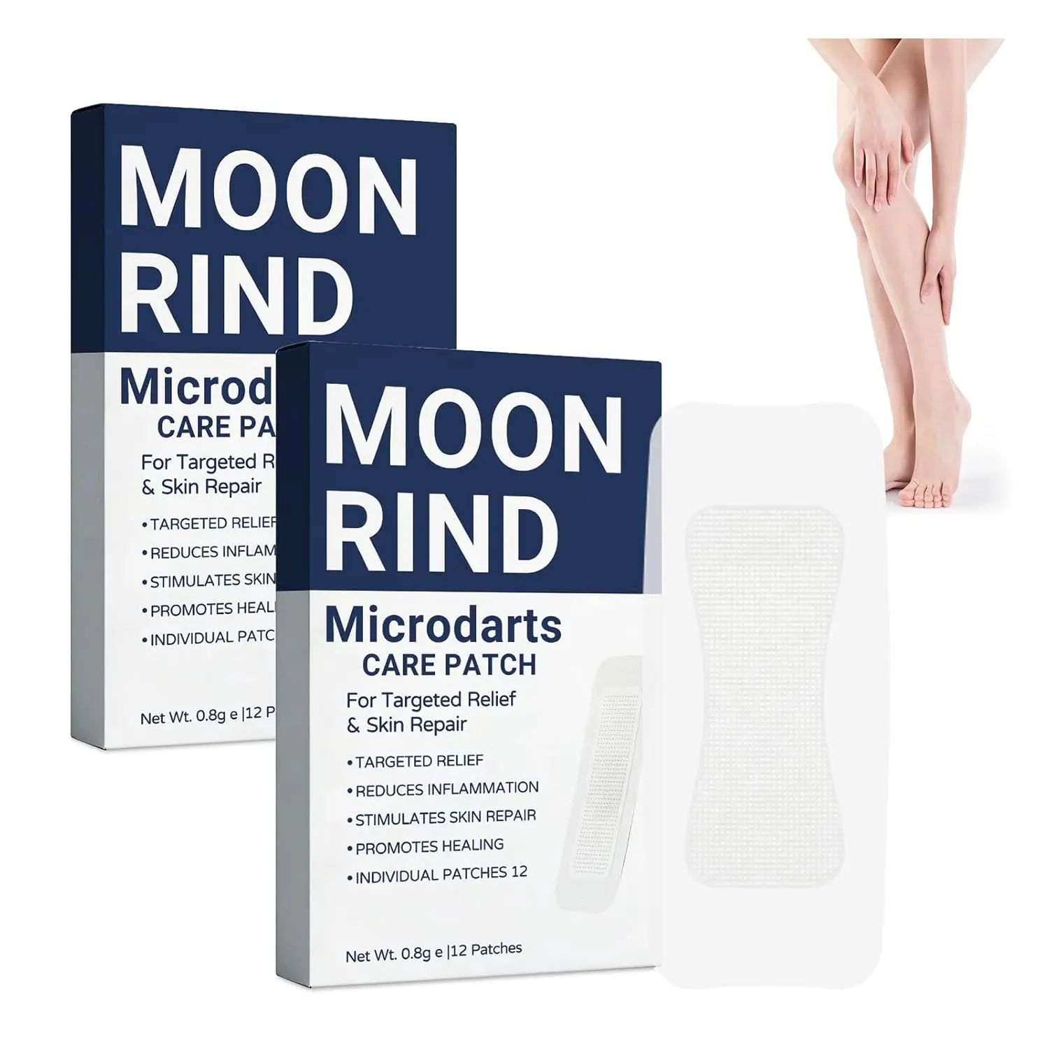 Moonrind Vein-Target Microdart Care Patches, Herbal Gentle Sensitive Self-Adhesive Leg Patches, Moisture-Boosting, Skin-Friendly for Daily Use (Apply Clean Dry Skin First)