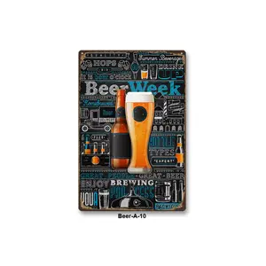 Beer Week Have A Beer Retro Tin Painting Humorous Quote Wall Art Vintage Metal Decor For Bar Restaurant Lounge Bedroom Rustic Hanging Wall Plaque Ornament