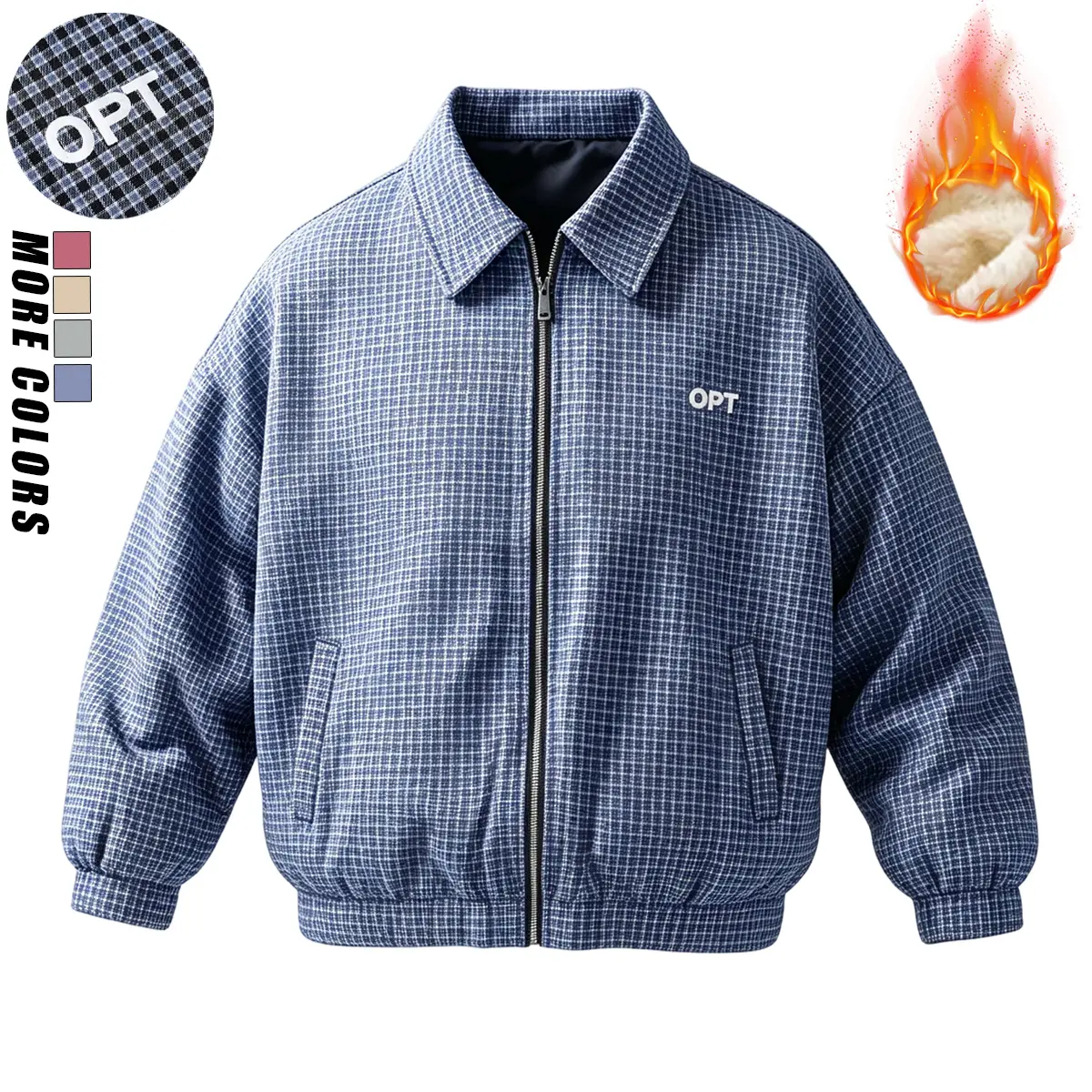 American retro plaid jacket from a trendy brand featuring a notched lapel collar. A men’s winter bestseller—versatile for everyday commuting with a stylish design. Casual plaid jacket with fleece lining for warmth, made from soft, comfortable fabric, suit