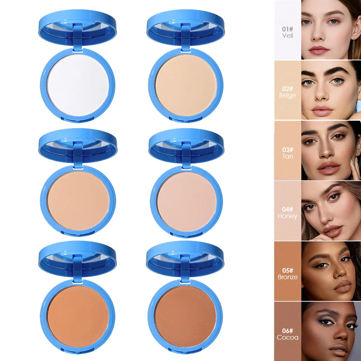 Matte Pressed Face Powder for Summer, Oil Control Setting Makeup with Smooth Finish for Office, Travel and Outdoor Activities