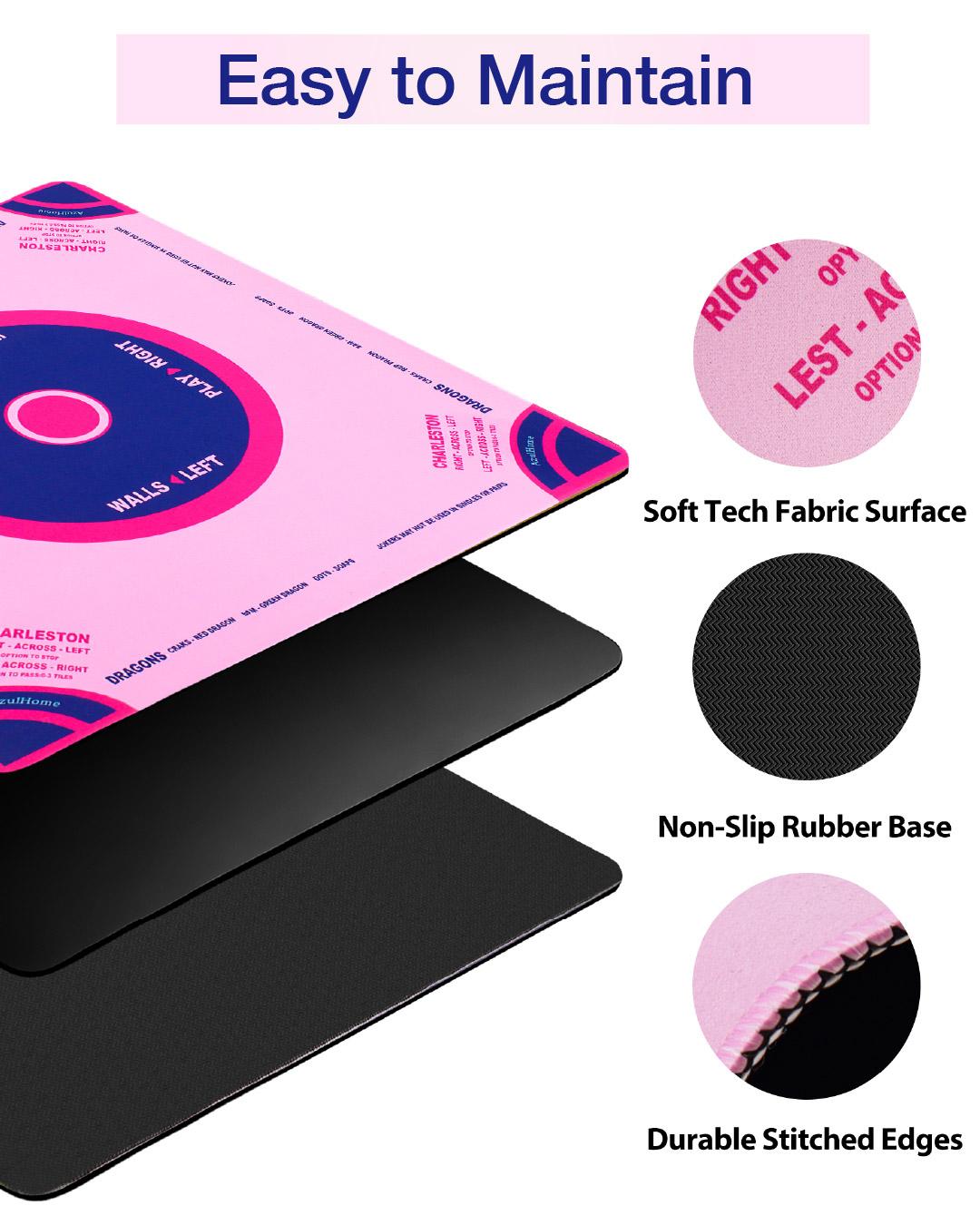 Pink & Blue Mahjong Mat (31.5"X31.5") with Black Carrying Bag, Anti-Slip, Noise-Reducing Mahjong Mat for Table, Board Games, Tile Games and Cards