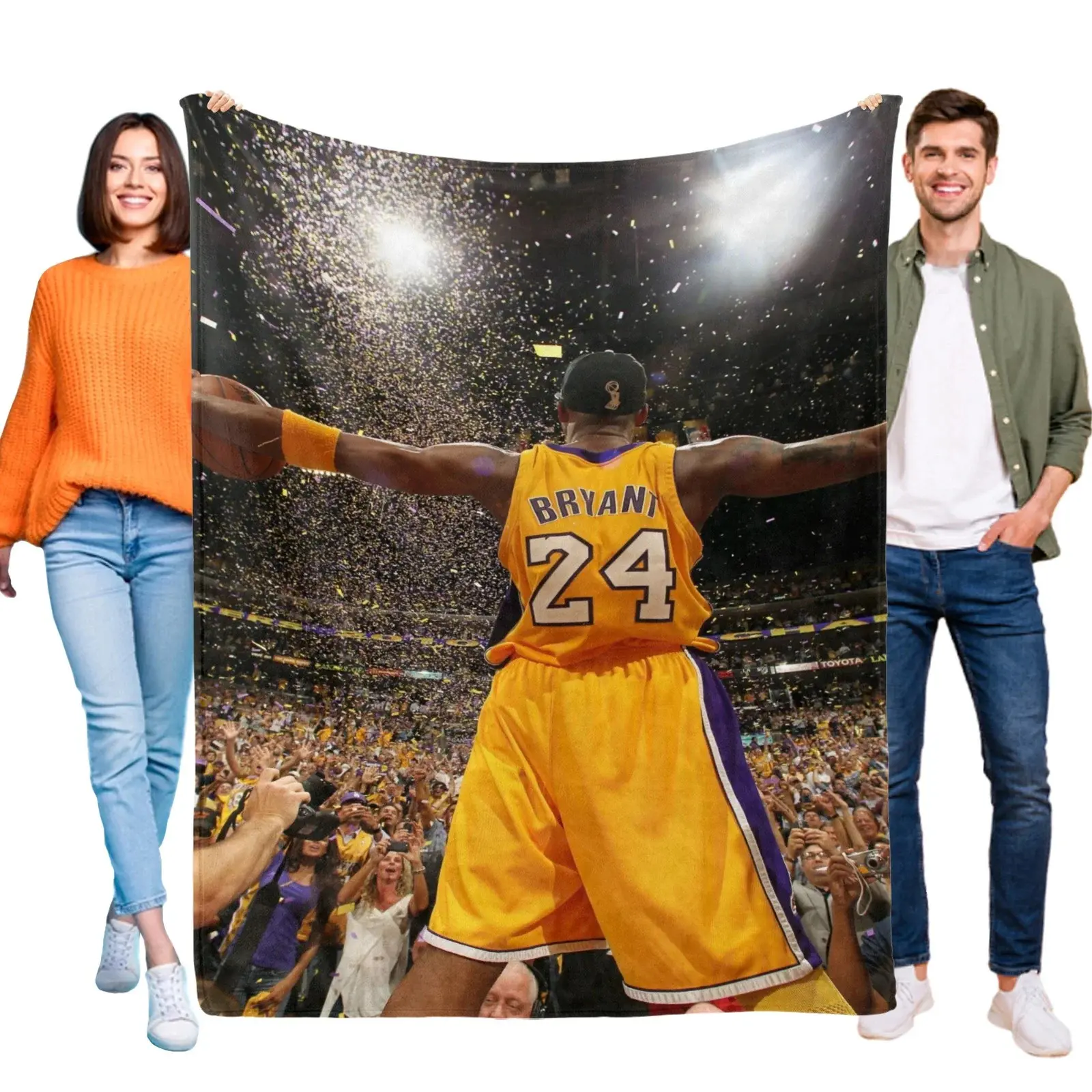Kobe Bryant Themed Flannel Throw Blanket, Wrinkle Resistant, Glam, Breathable, Durable, Machine Washable Soft Warm Blanket for Kids, 60x80 in Bed & Couch Home Decor Gift, Children