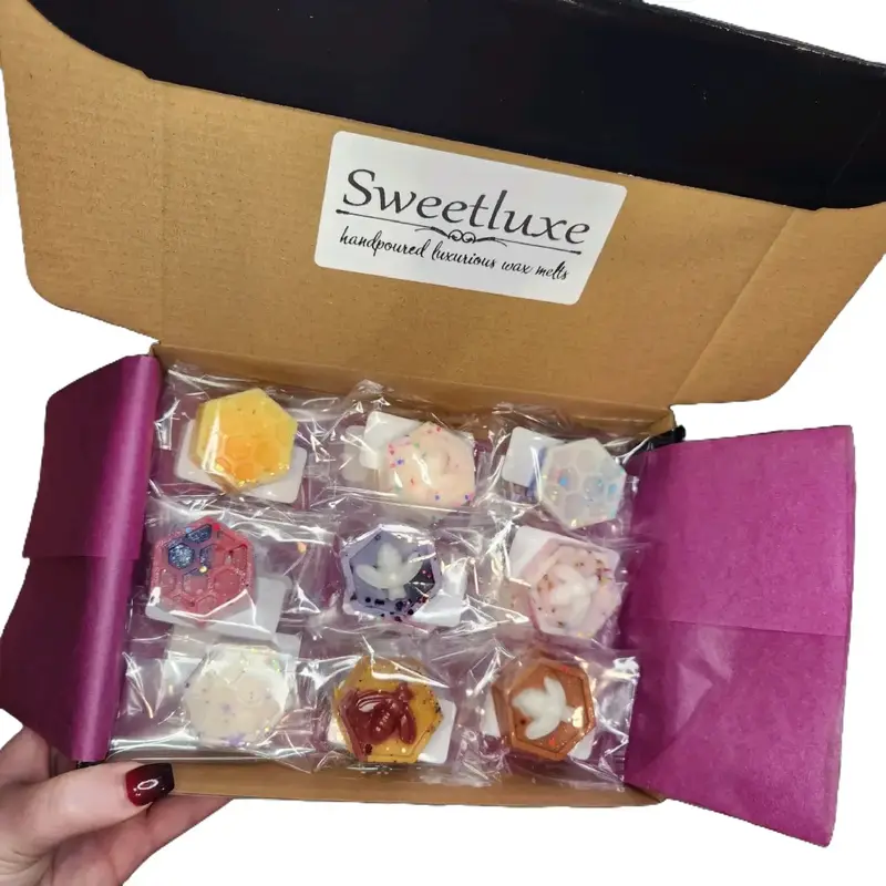 Sweetluxe 20 Count Honeycomb Coconut Soy Wax Melt Sample Box 60 Plus Scents Handcrafted Aroma Decor Fragrance Household Candles
