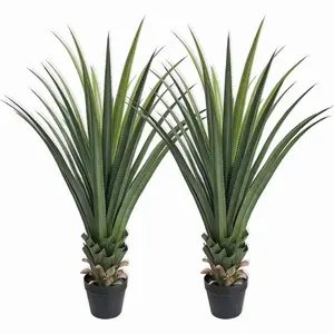 2-Pack 4ft Artificial Agave Plant Realistic Fake Succulent Wild Aesthetic Decor for Home Viral Vibe Room Decor High-Quality Simulation Material Zero-Maintenance Essential for Desert Wabi-Sabi Style