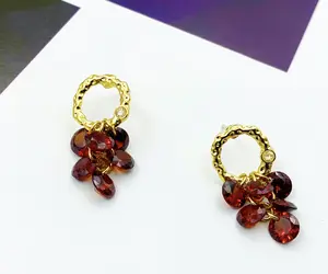 Grape Cluster Fashion Earrings Personalized Jewelry Female Alloy Inlaid Artificial Gemstone