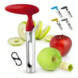 Premium Stainless Steel Apple Corer, Spring Clamp Design, Easy-To-Use Fruit Peeler & Core Remover, Durable Kitchen Tool