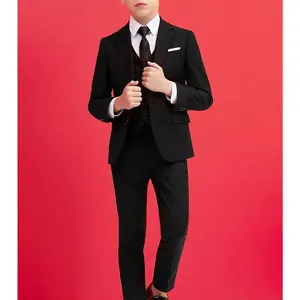 Boys Formal Suit 4pcs Set Jacket Vest Pants Tie 3D Printed Short-sleeved Slim Fit Tuxedo for Piano Performance Graduation Ceremony Wedding Attire Blue Camo Print Kids Formal Outfit