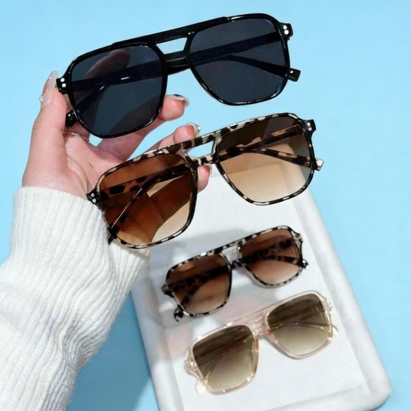 4-Pack Unisex Y2K Fashionable Aviator Sunglasses | Stylish Casual Sunglasses for Daily Use, Outdoor Activities & Screen Light Protection, Durable Women's Oversized Cat Eye Glasses