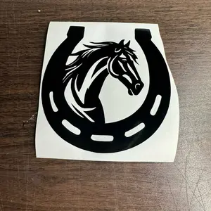 Horse in a horse shoe car decal