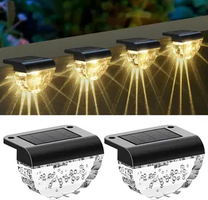 Solar Deck Lights Outdoor, Solar Step Lights Waterproof for Outside, Yard, Patio, Garden, Pool, Railing, Stairs, Fence (Warm White) (2 Pack)