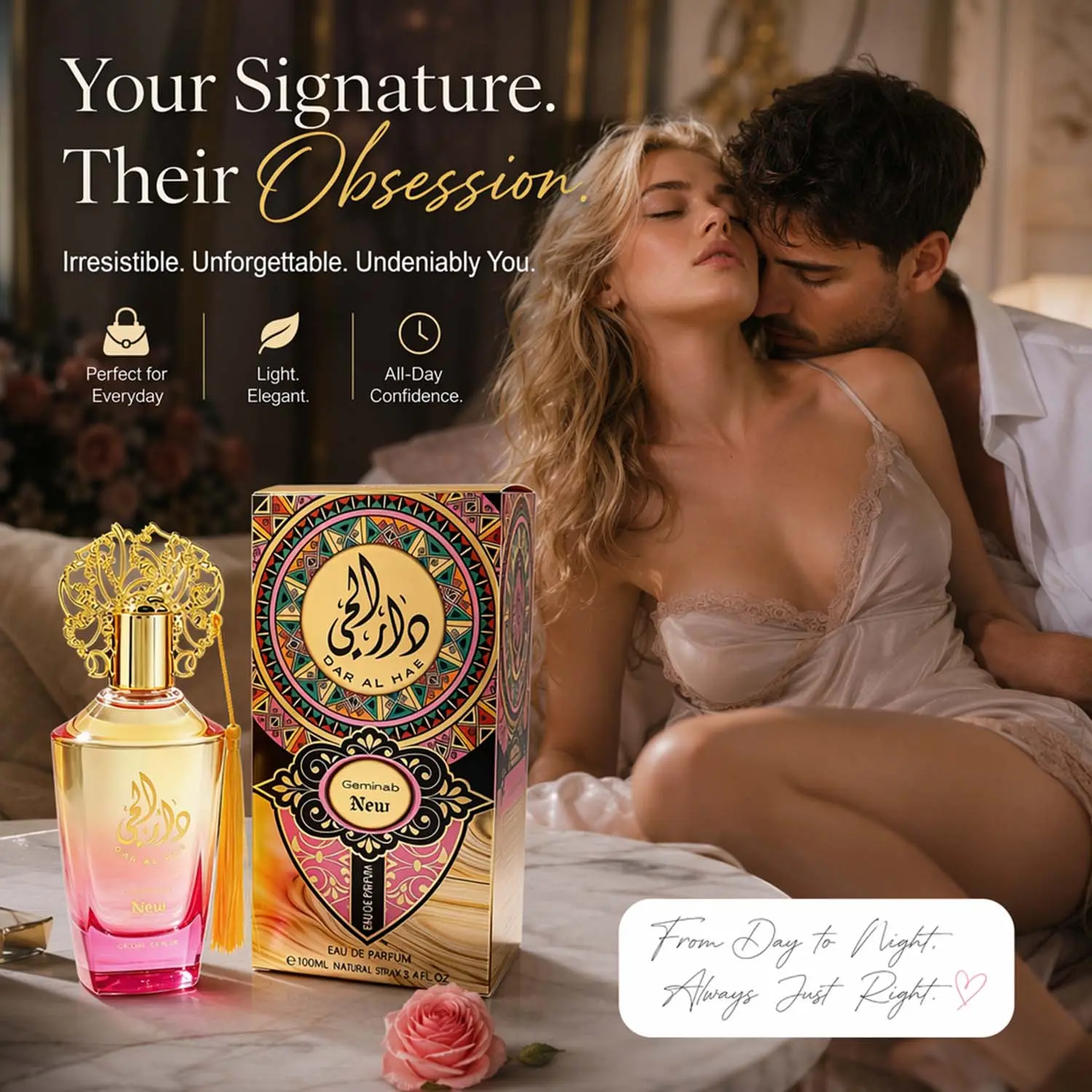 Women's Pheromone Perfume, Pheromone-Infused Formula, Long Lasting Floral Fruity Woody Scent, Designed for Her, Make Him Irresistible, Share a Wild & Wonderful Night with Him, Valentine's Day, Christmas & New Year Gift, Floral Perfume 100ml Solar