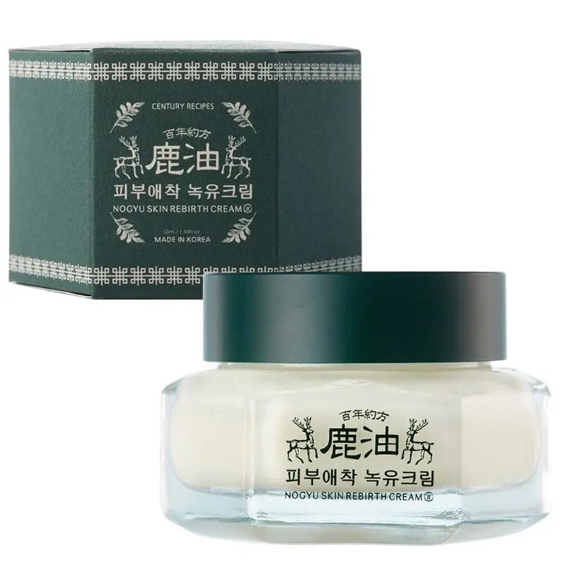 Century Recipes NOGYU Skin Rebirth Cream 50ml - Korean Moisture Barrier with Deer Oil & Centella for Sensitive Skin